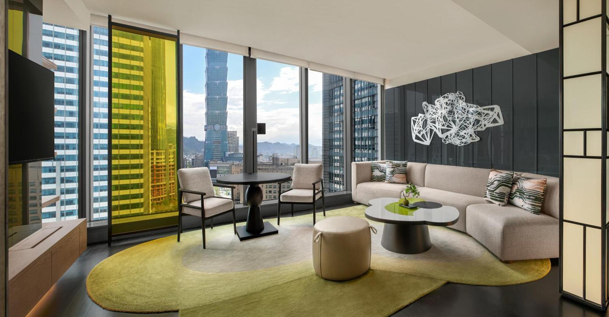 Fantastic Suite mit 1 Schlafzimmer mit 1 Kingsize-Bett und Aussicht auf das TAIPEI 101